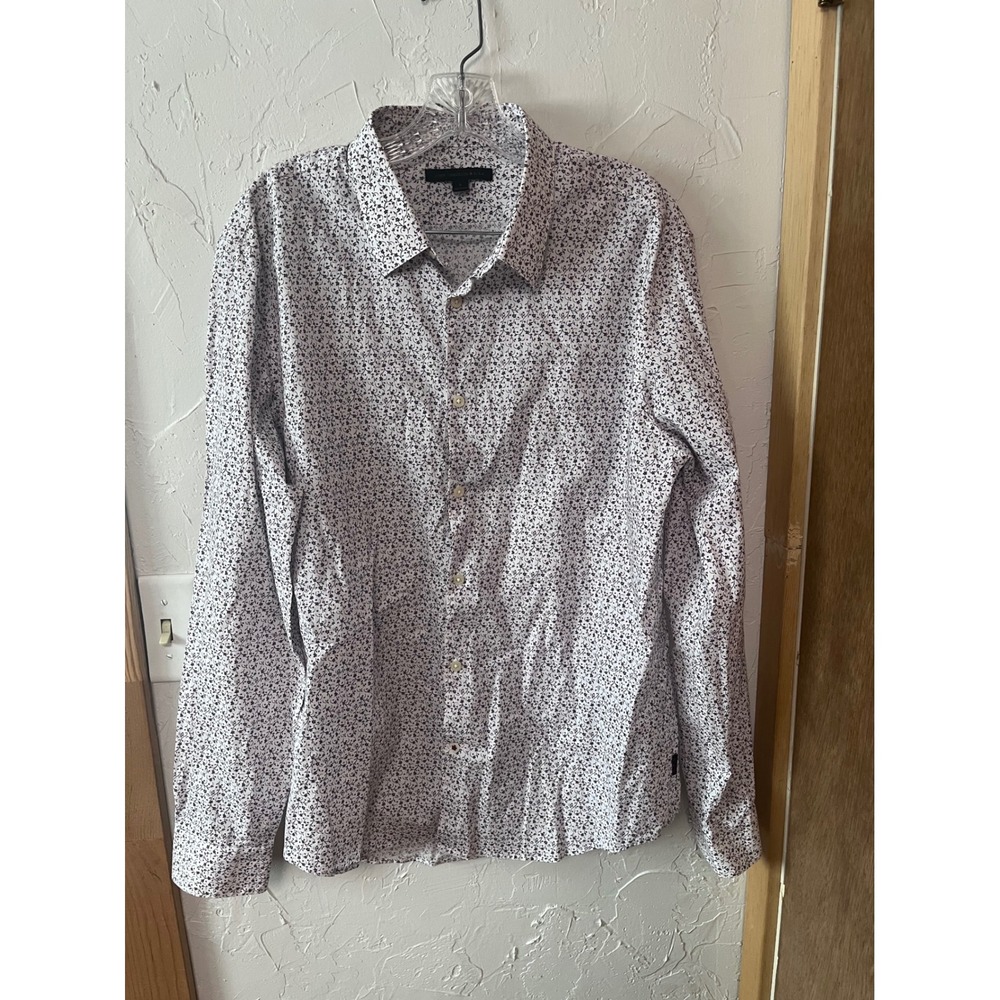 JOHN VARVATOS USA Floral Print‎ Button Down Shirt Long Sleeve Men's Size Large